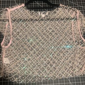 Pink Beaded Crop Top